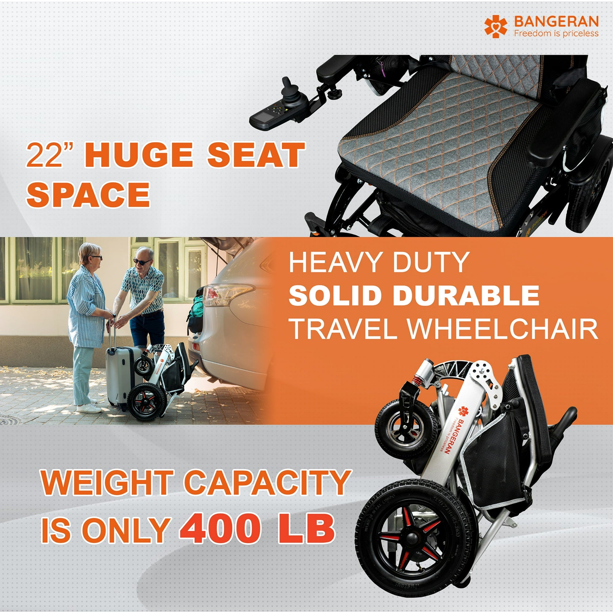 Mammoth EX 22" Electric Adult Wheelchair  AR Gold